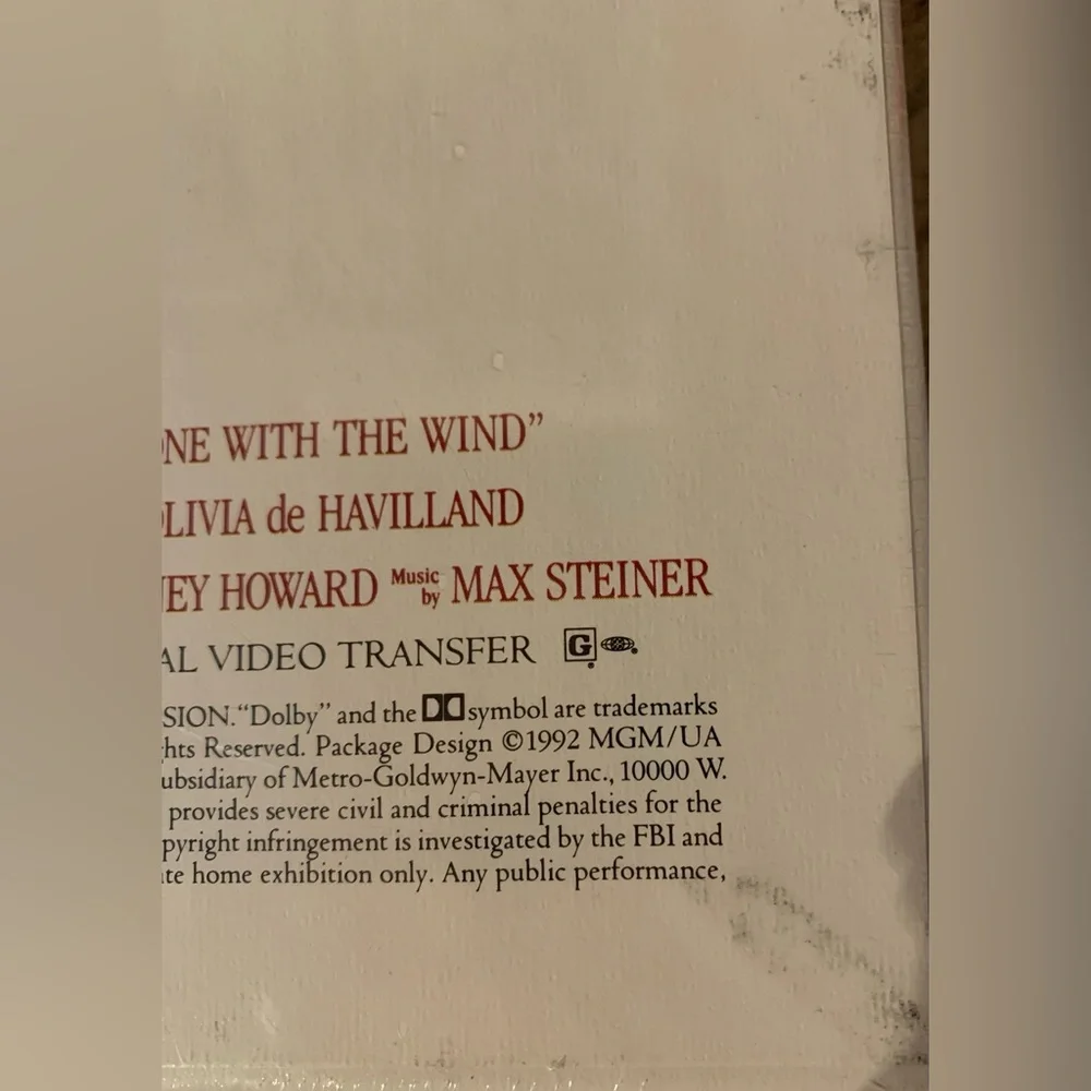 Gone With the Wind Special Deluxe Edition VHS sealed 1992 Vintage Rare